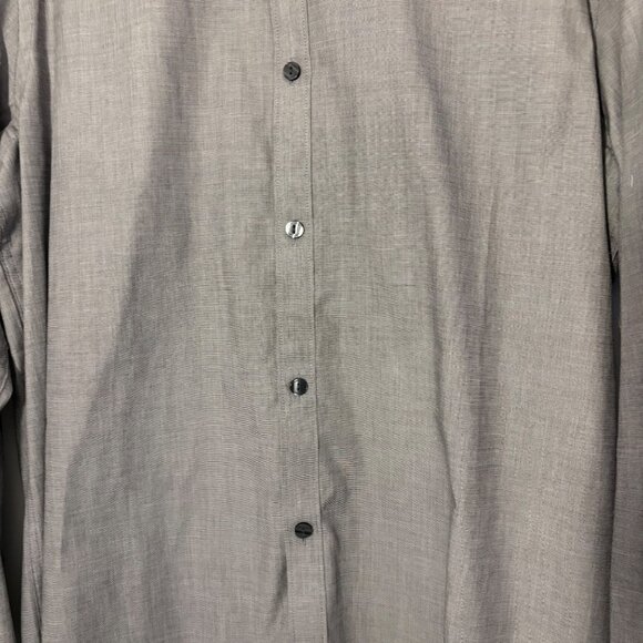 Calvin Klein Mens Size Medium Grey Long-Sleeve Button-Up Dress Shirt - Picture 2 of 7